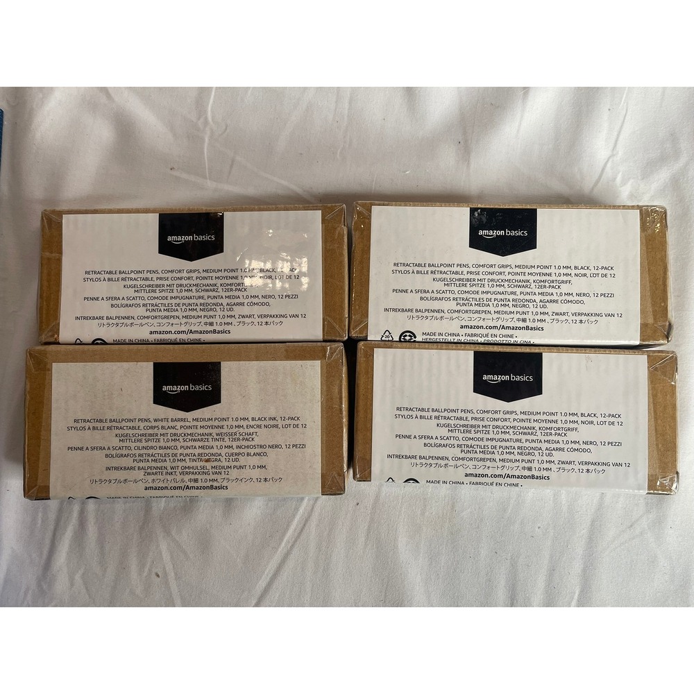 Amazon Basics Retractable Ballpoint Pens Medium Point 1.0mm Black Ink 48 Count